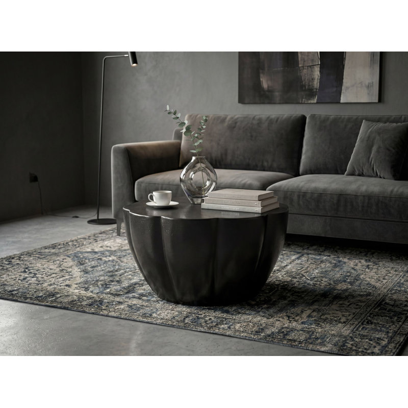 Round Black Aluminium Coffee Table
