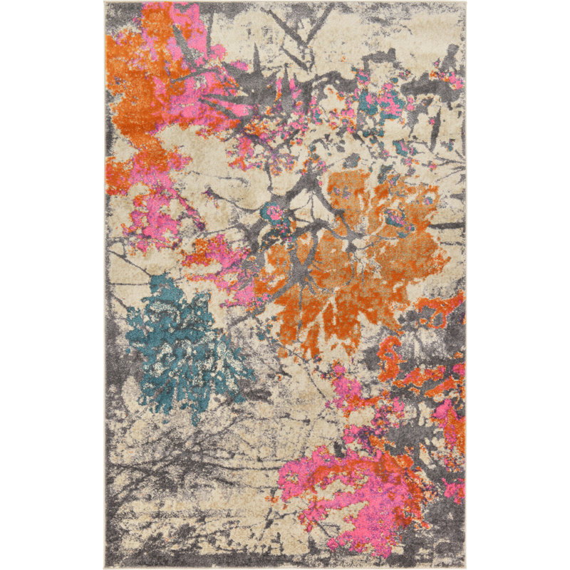 Clevenger Abstract Indoor Rug, Rectangle 4'1" x 6'1"