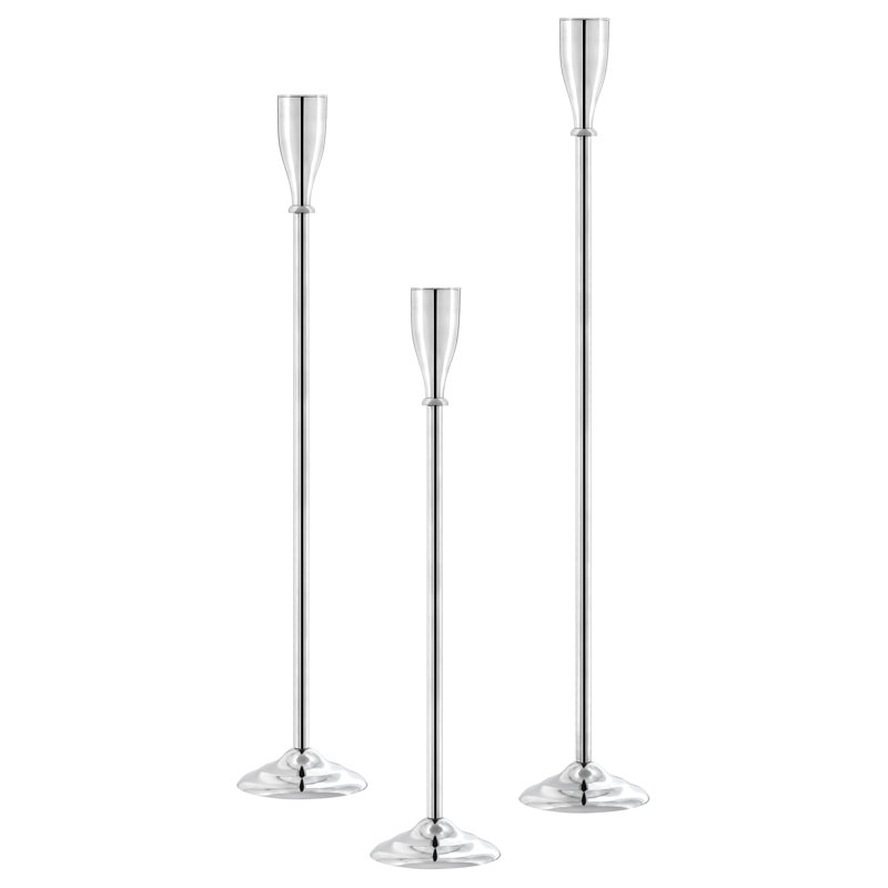 Ensemble de porte-chandelles en métal 3 pièces