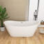Baignoire de trempage autoportante en acrylique blanc lustré 67 po x 30 po