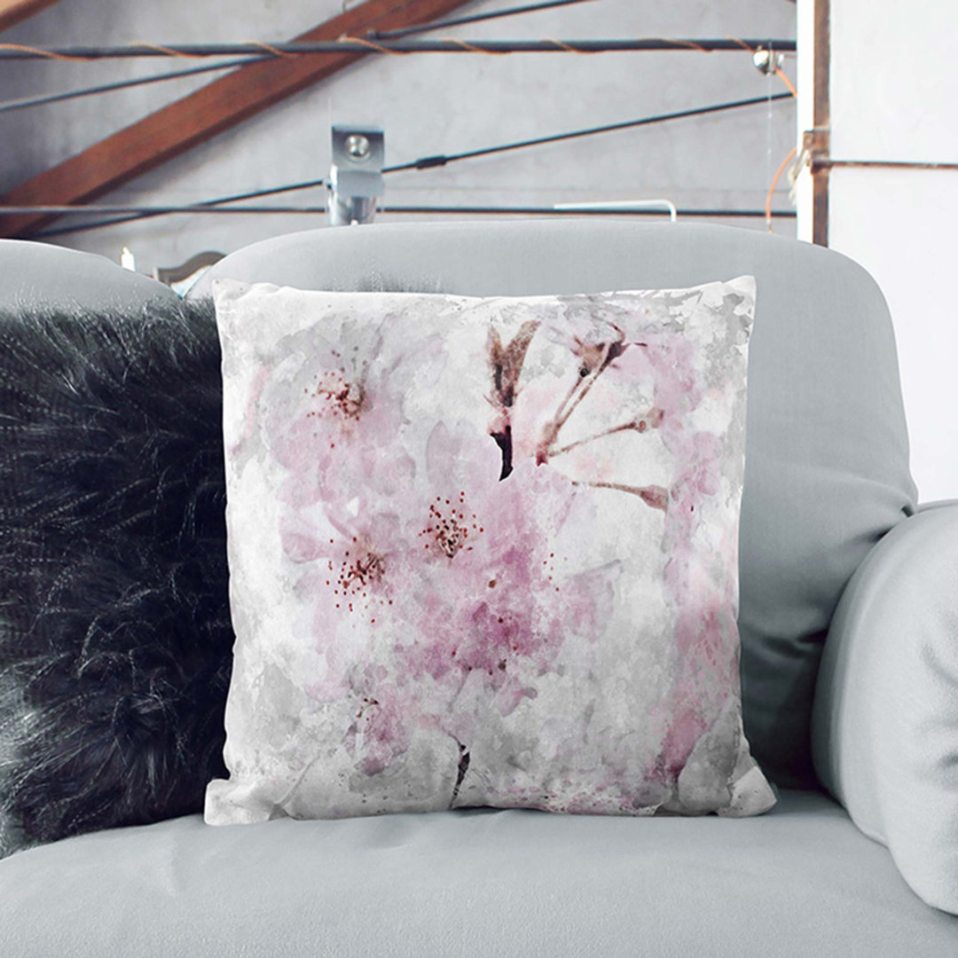 A Pretty Cherry Blossom Tree in Abstract Cushion with Filling