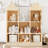8-Cubby Kids Toy Storage Organizer, Natural Wooden Bookshelf with Roof Design for Playroom, Nursery & Classroom