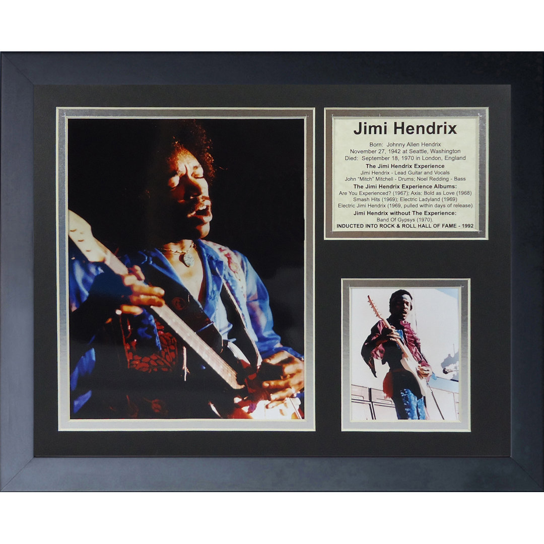 Jimi Hendrix Framed Photographic Print Legends Never Die