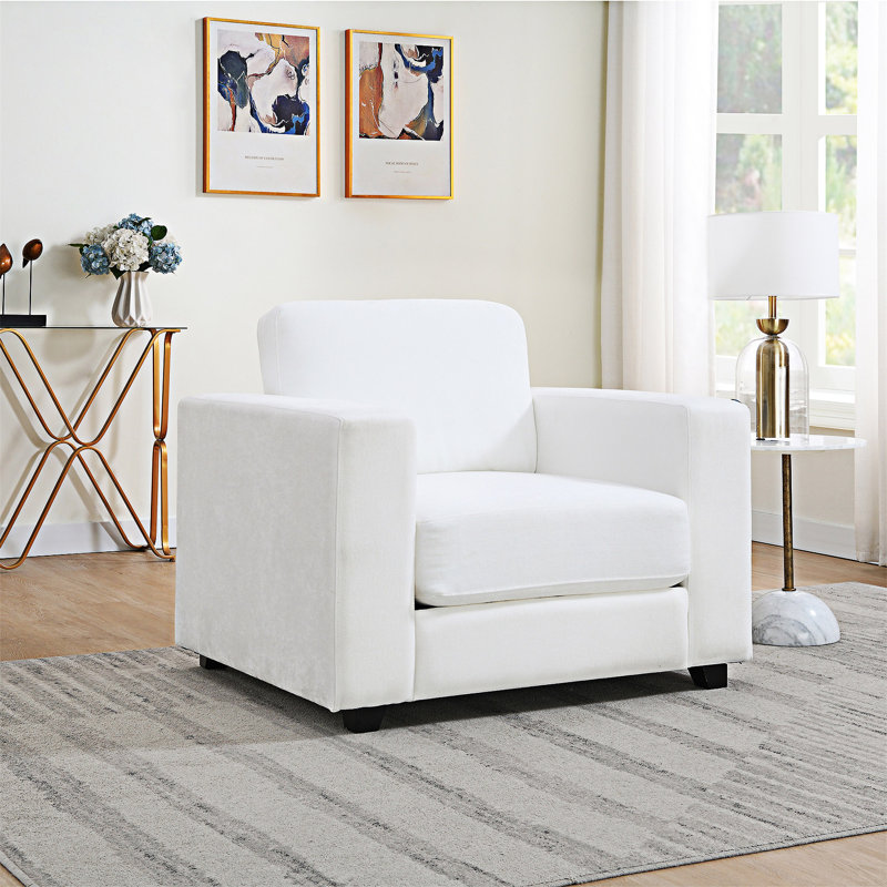 Fauteuil d'appoint rembourré, Ivoire ivoire
