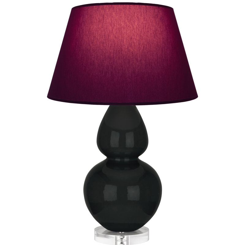 Double Gourd Table Lamp, Daisy Glazed/Silver, Pearl