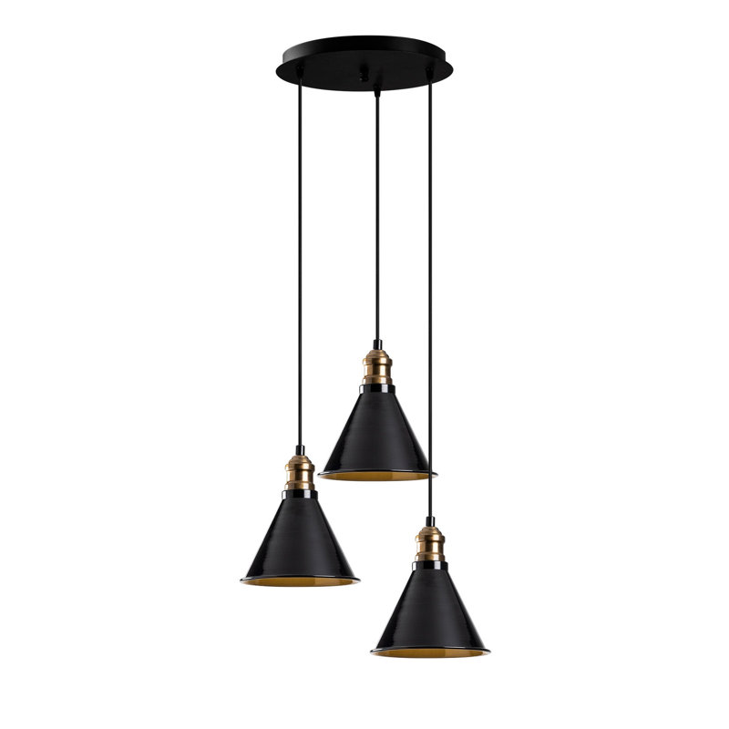 Luminaire suspendu conique à 3 lumières Excalibur
