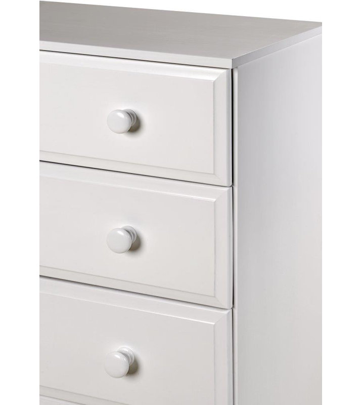 Commode 5 tiroirs Alayna, Blanc
