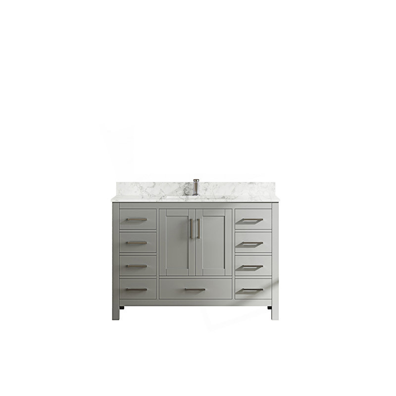 Meuble-lavabo moderne avec lavabo et robinet, meuble-lavabo avec 2 portes et 9 tiroirs