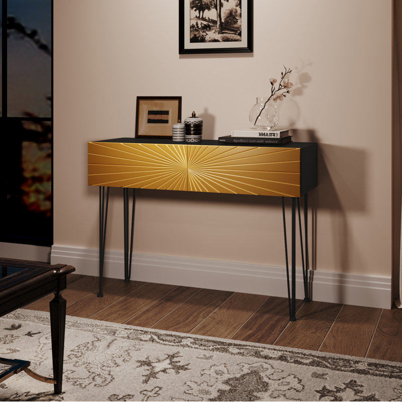 39.4'' Modern Console Table Entryway Table with Two Drawers for Hallway & Behind-Couch Storage