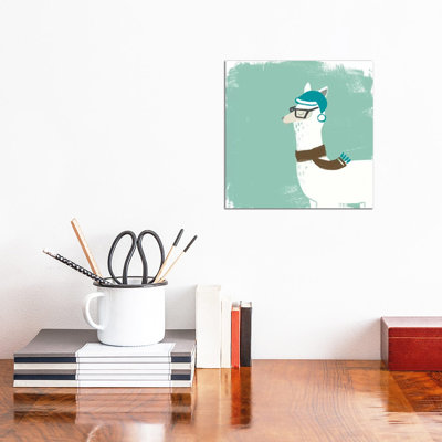 Bundle Up Llama VI 1 Piece Wrapped Canvas Painting