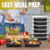 50 Pack 32oz Meal Prep Containers (100-Piece) - Easy-Open Lids Black - Reusable Leakproof Microwave/Freezer Safe