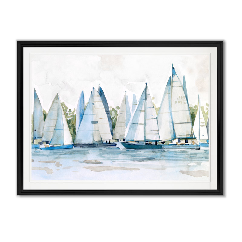 «Pastel Marina II», reproduction d'art sur toile, H 22,5 po x l 30,5 po x P 1,5 po, Cadre noir