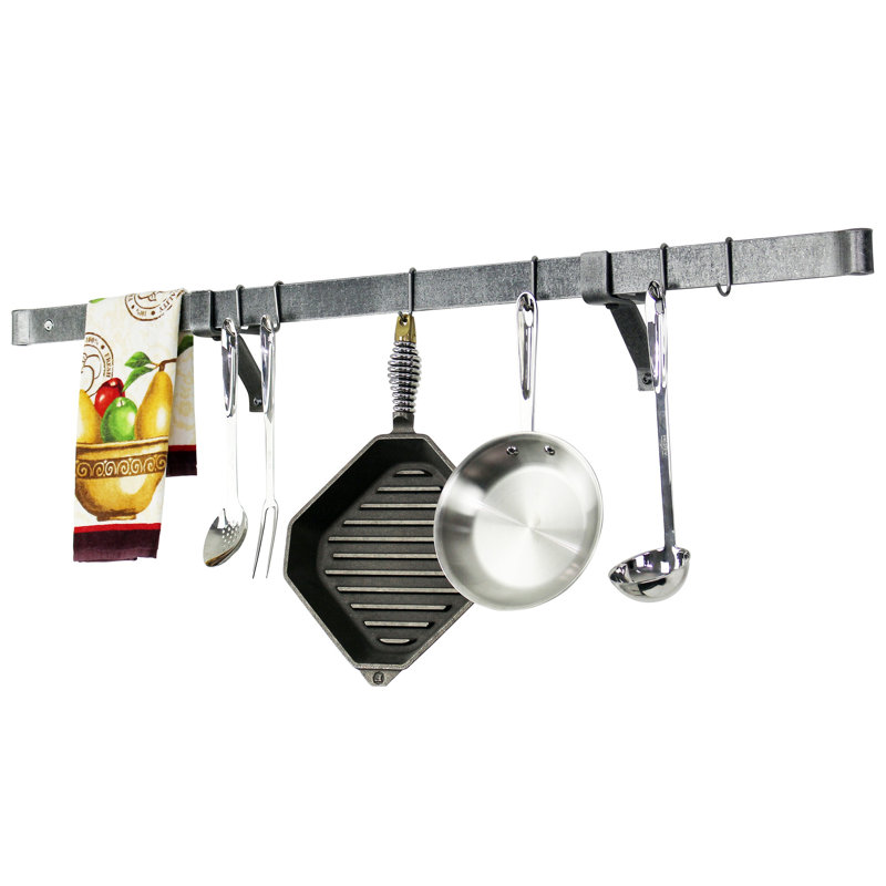 Handcrafted Rolled End Bar, 4" Wall Brackets, 4.75" H x 48" W x 6.25"