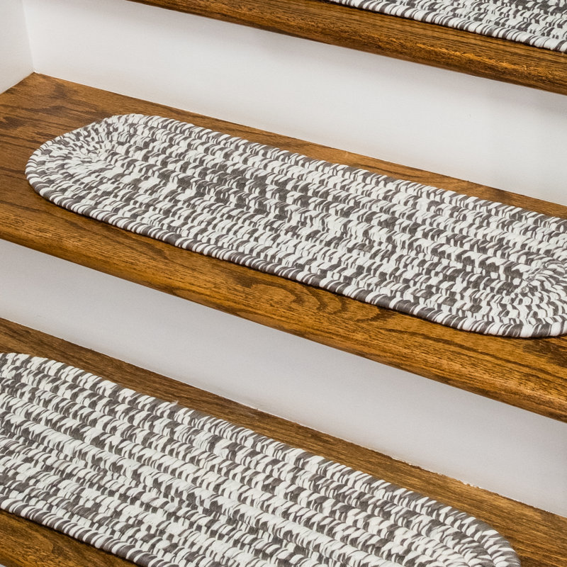 Tapis d'escalier Kropf, Gris / blanc