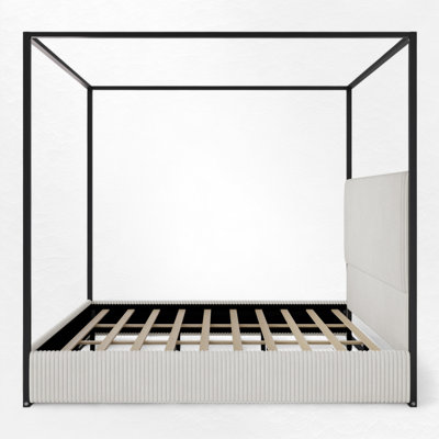 Upholstered Metal Canopy Bed