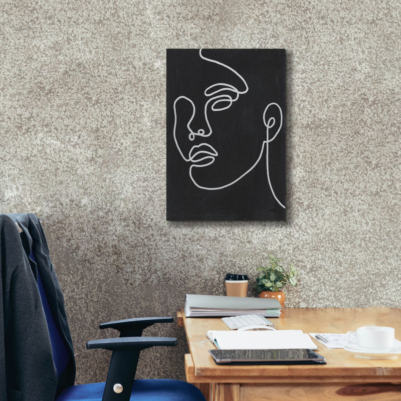 «About Face 2 BW» par Moira Hershey, art mural sur toile, H 26 po x l 18 po x P 0,75 po
