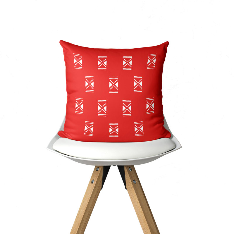 Housse de coussin d'intérieur rouge Sika, 18" x 18"