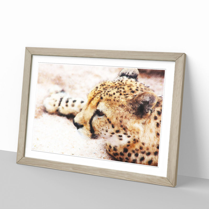 Cheetah Vol.1 - Framed Print, 36cm H x 48cm W x 2cm D, Oak Framed