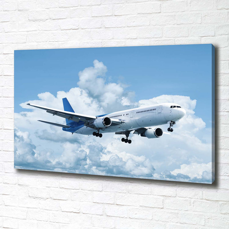 Airplane In The Sky - Wrapped Canvas Print