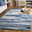Jhenifer Tufted Wool Cotton Performance Abstract Rug in Blue/Ivory-1337981128