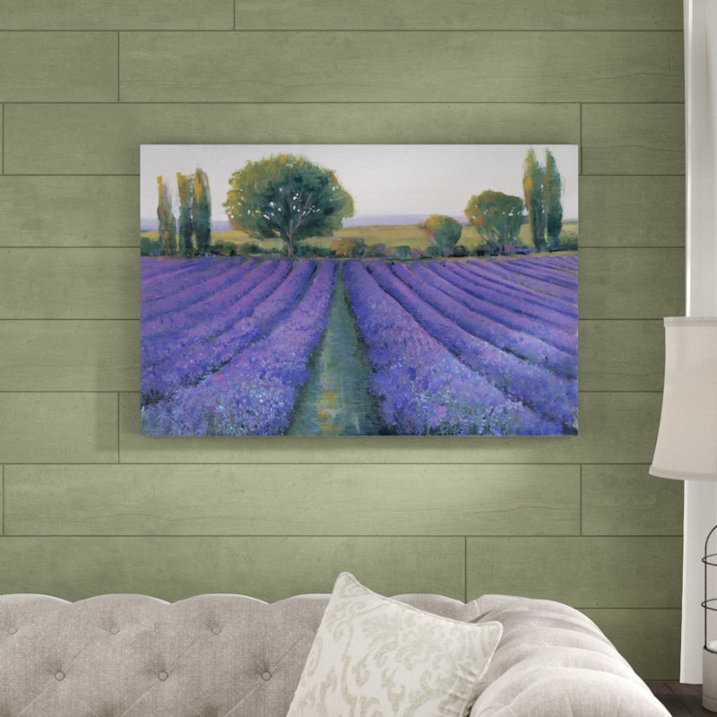 Lavender Field II by Timothy O' Toole - Painting on Canvas, 61cm H x 91cm W, Wrapped Canvas