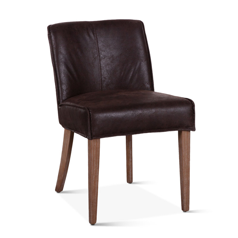 Hagood Leather Dining Chair, Dark Brown