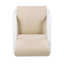 Outdoor Lounge Chair With Beige Cushion And White Wood - Ideal For Poolside Or Fire Pit Reading Relaxing-754835628
