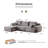 Boneless 113.8" Modular Sectional Sofa with Movable Ottoman, 3-Seater L-Shaped Sofa with Deep Sea, Plush Chenille Boneless Cloud Couches for Living Room, No Assembly-31949252