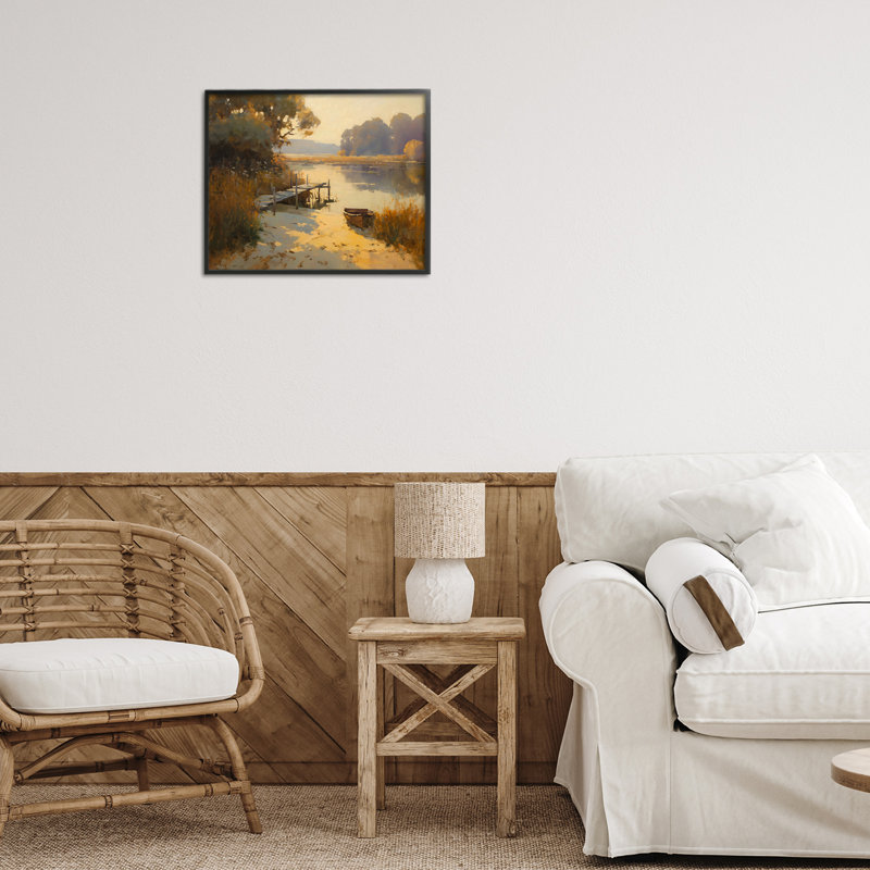 Golden Hour in Autumn, estampe numérique, design par Arlington Prints, H 11 po x l 14 po, Giclée encadrée noir minuit