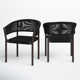 Chakiya Stacking Patio Dining Chair in Eucalyptus Wood with Rope