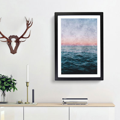 Moon Above the Vast Ocean - Picture Frame Painting Print