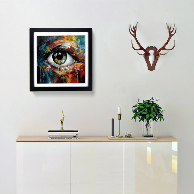 Single Picture Frame Print on Wood, Black