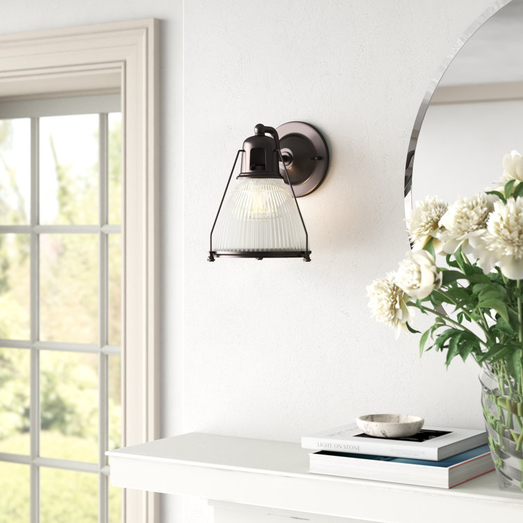 Isabelle Single Light Glass Steel Dimmable Armed Sconce