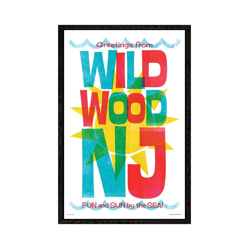 Wildwood New Jersey Travel by Jim Zahniser - Print on Canvas, Black Framed, 101.6cm H x 66.04cm W x 3.81cm D