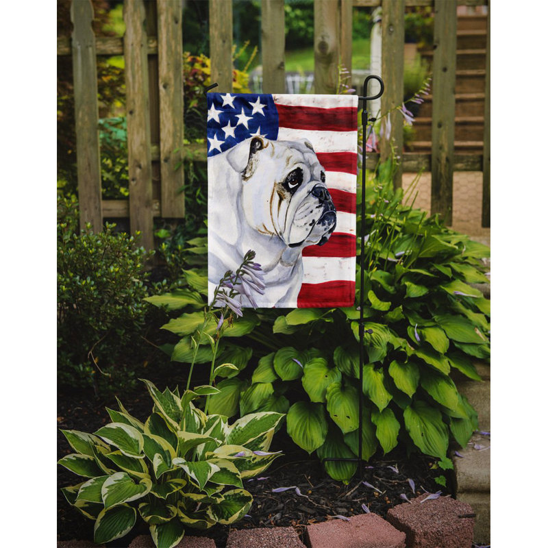 2 côtés en polyester de 2 côtés american drapeau de jardin, Bouledogue 3