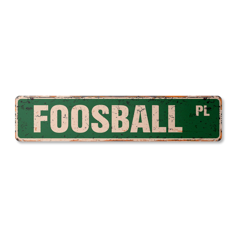 Plaque de rue de soccer sur table en aluminium 4 po x 18 po