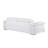  89" White Leather Sofa With Silver Legs