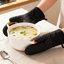 4-Piece Oven Mitt & Pot Holder Set, Black, Silicone Grip