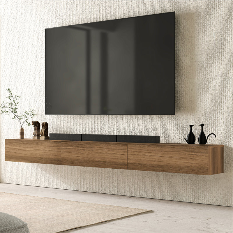 Meuble télé mural moderne 3 pièces, 106 po de large, pour meuble télé flottant Modern