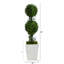 Faux Boxwood Topiary in Metal Planter
