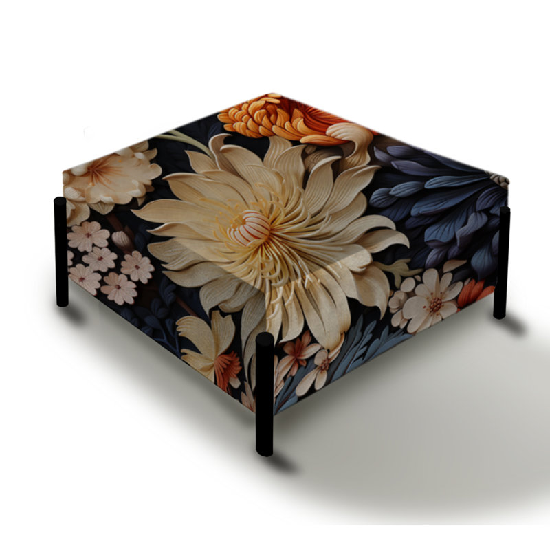 Exotic Tapestries Boho Pattern - Floral Large Square Ottoman