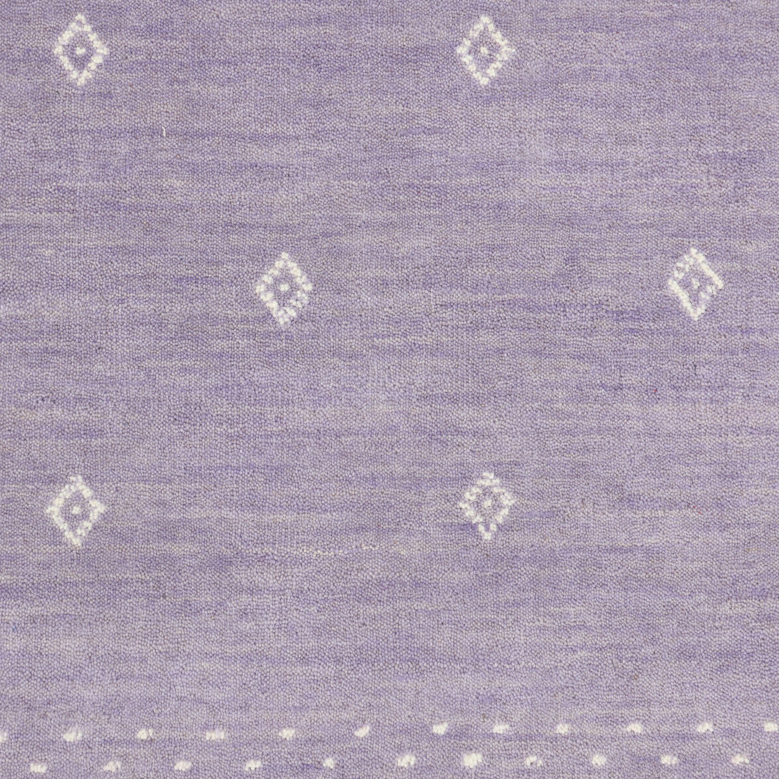 Simi Hand-Woven Geometric Cotton Wool Rug, Runner 2'6" x 8', Lilac