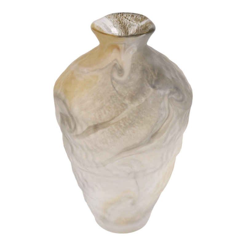 Vase en verre Contemporary, Hauteur totale - 15 po