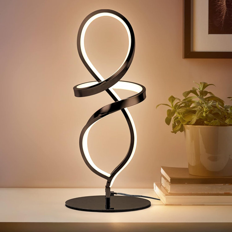 Black Bedside Lamp With Stepless Dimming Switch