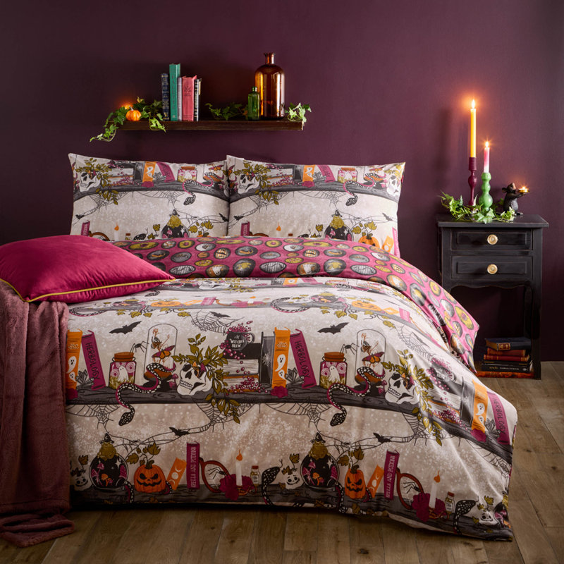 Witchy Tales Cotton Blend Duvet Cover Set with Pillowcases Included, Super King Duvet Cover Set + 2 King Pillowcases