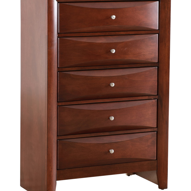 Commode en bois Marilla G1505-CH, style campagne américaine moderne, Cerisier