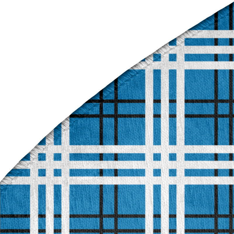 Plaid Indoor Rug, Round 5'
