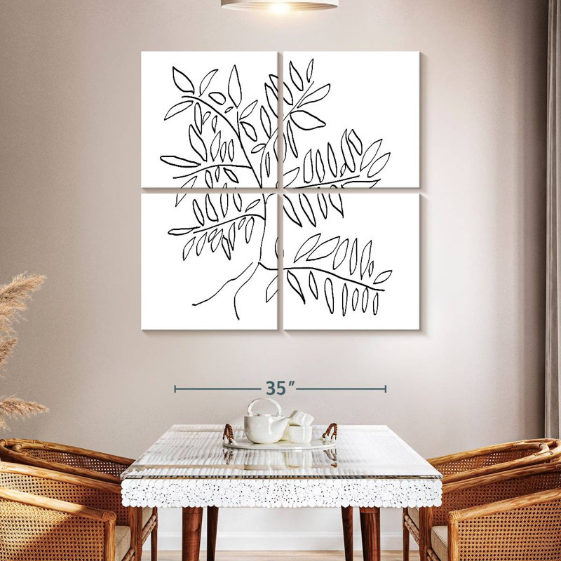 Harnek, un arbre noir et blanc, H 45 po x l 45 po