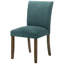 Chaises de salle à manger rembourrées bleu sarcelle Conifer (lot de 2) - Design épuré sans accoudoirs, dossiers incurvés confortables, pieds carrés en bois brun, bois d'hévéa et mousse, parfaites pour les espaces. Design avec pieds.