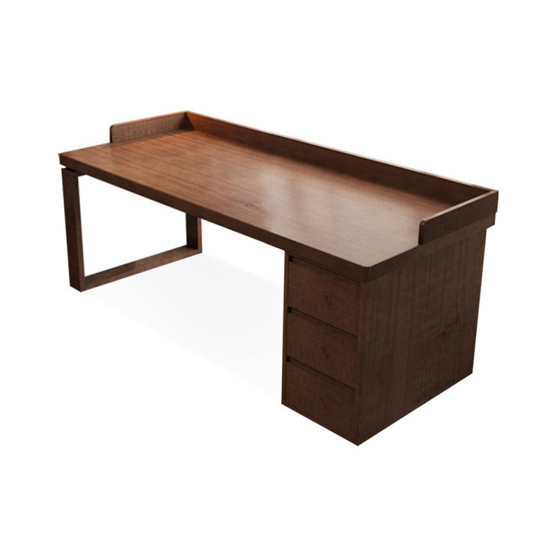 Bureaux rectangulaires en bois massif noyer, H 29,53 po x l 78,74 po x P 23,62 po, Retour à droite